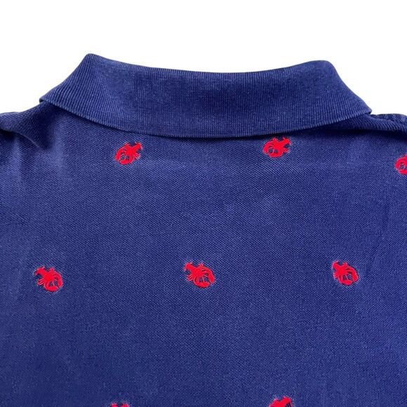 Vintage Polo Ralph Lauren Shirt 3XLT Tall Blue Lobster Embroider All Over Logo - Picture 6 of 8